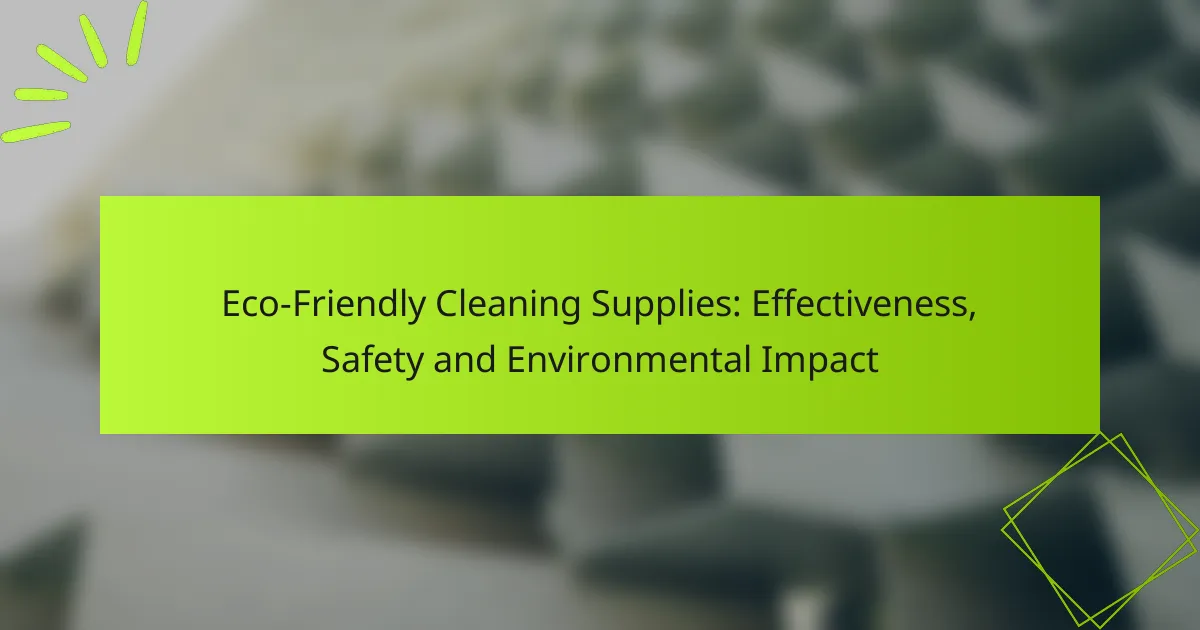 Eco-Friendly Cleaning Supplies: Effectiveness, Safety and Environmental Impact