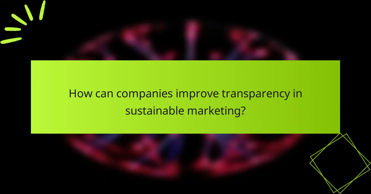 How can companies improve transparency in sustainable marketing?