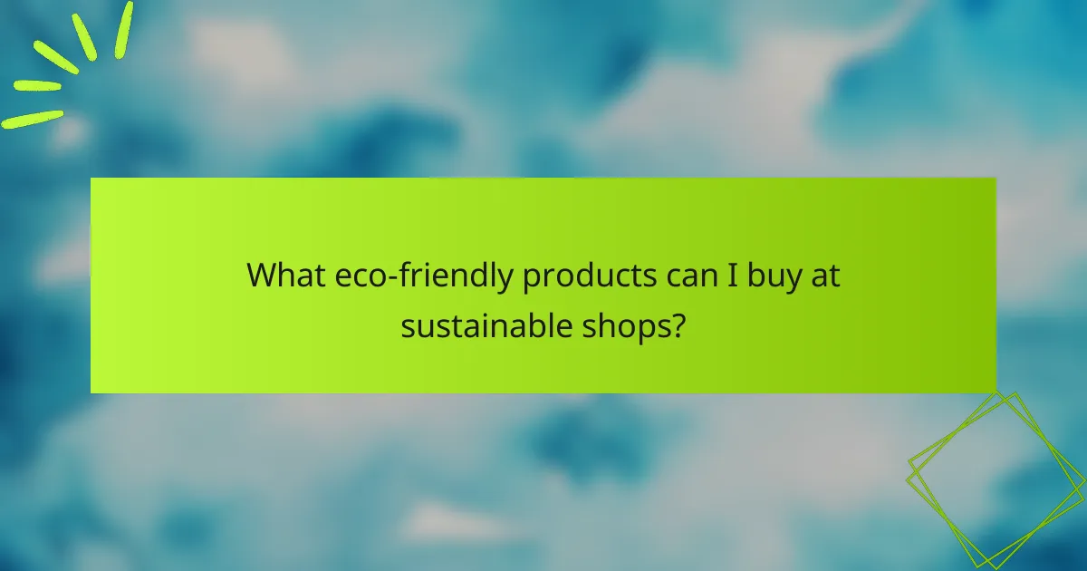 What eco-friendly products can I buy at sustainable shops?
