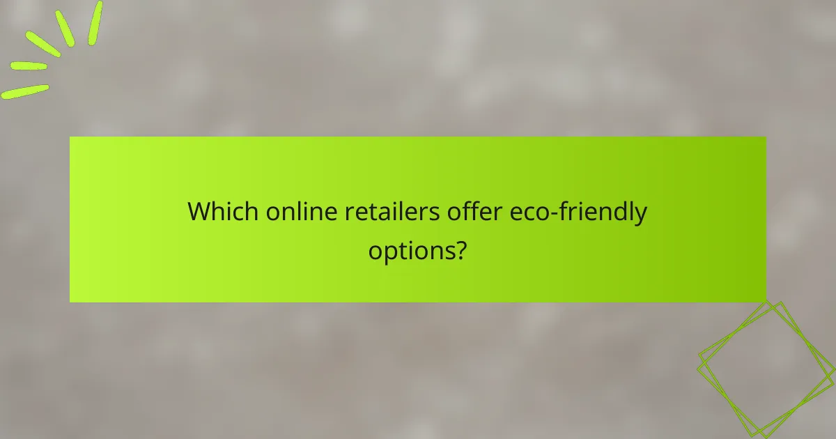 Which online retailers offer eco-friendly options?